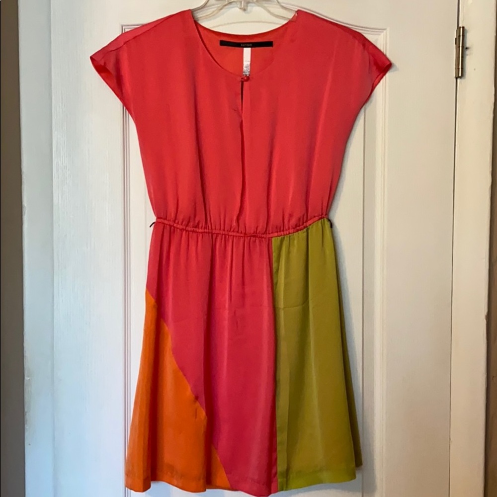 Kensie Color Block Keyhole Dress